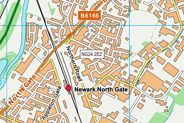 NG24 2EZ map - OS VectorMap District (Ordnance Survey)