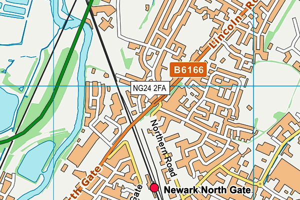 NG24 2FA map - OS VectorMap District (Ordnance Survey)