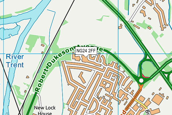 NG24 2FF map - OS VectorMap District (Ordnance Survey)