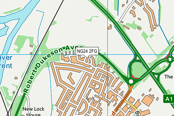 NG24 2FG map - OS VectorMap District (Ordnance Survey)