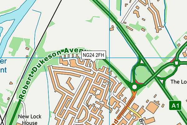 NG24 2FH map - OS VectorMap District (Ordnance Survey)