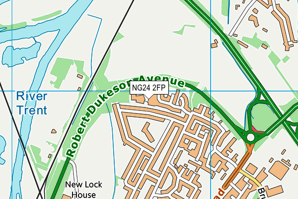 NG24 2FP map - OS VectorMap District (Ordnance Survey)