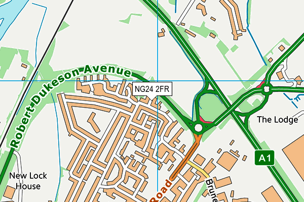 NG24 2FR map - OS VectorMap District (Ordnance Survey)