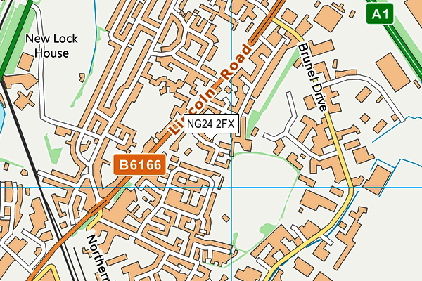 NG24 2FX map - OS VectorMap District (Ordnance Survey)