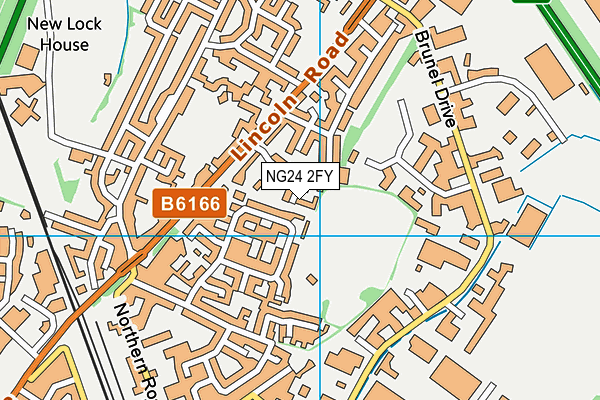 NG24 2FY map - OS VectorMap District (Ordnance Survey)