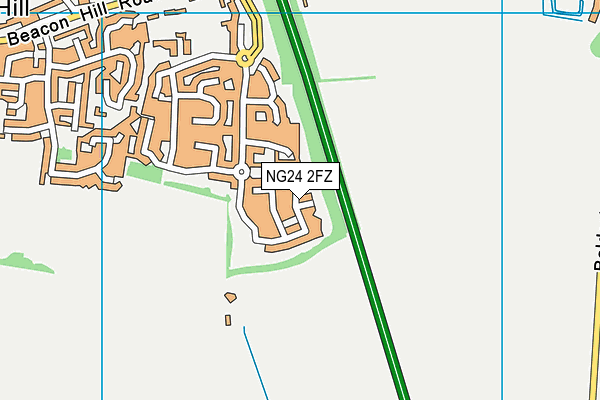 NG24 2FZ map - OS VectorMap District (Ordnance Survey)