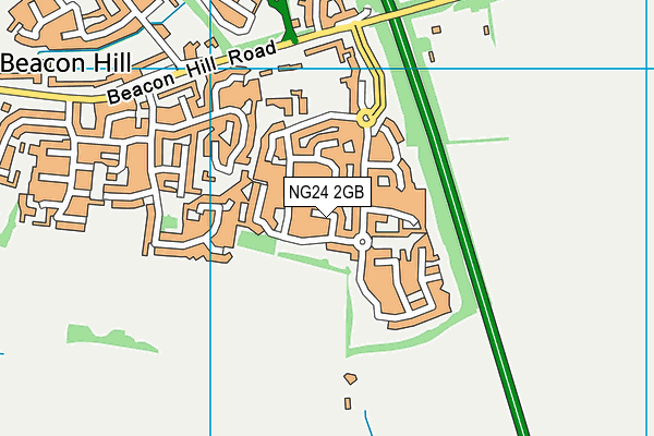 NG24 2GB map - OS VectorMap District (Ordnance Survey)
