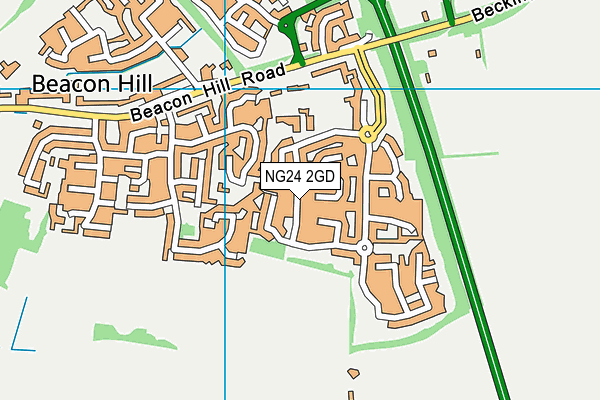 NG24 2GD map - OS VectorMap District (Ordnance Survey)