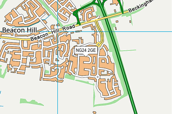 NG24 2GE map - OS VectorMap District (Ordnance Survey)