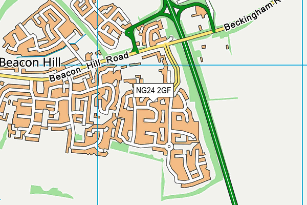 NG24 2GF map - OS VectorMap District (Ordnance Survey)