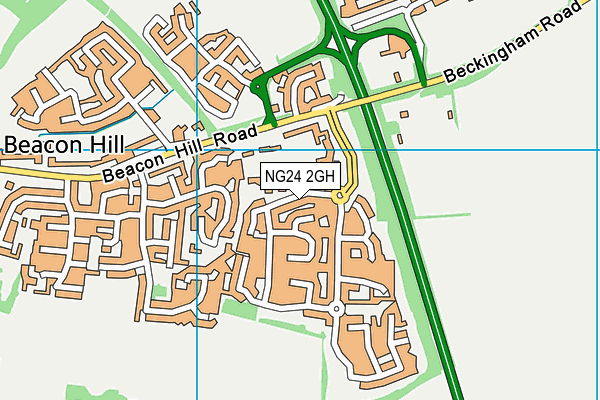 NG24 2GH map - OS VectorMap District (Ordnance Survey)
