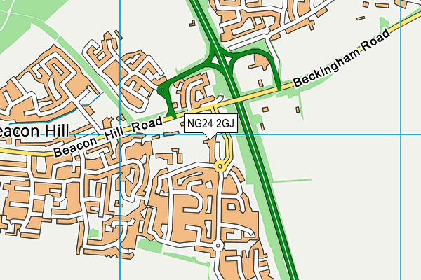 NG24 2GJ map - OS VectorMap District (Ordnance Survey)