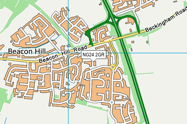 NG24 2GR map - OS VectorMap District (Ordnance Survey)