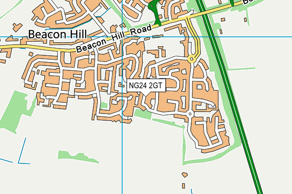 NG24 2GT map - OS VectorMap District (Ordnance Survey)