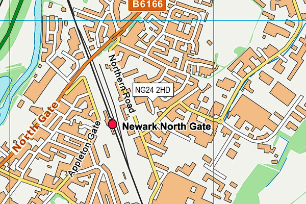 NG24 2HD map - OS VectorMap District (Ordnance Survey)