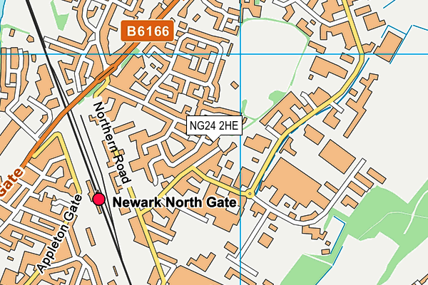 NG24 2HE map - OS VectorMap District (Ordnance Survey)