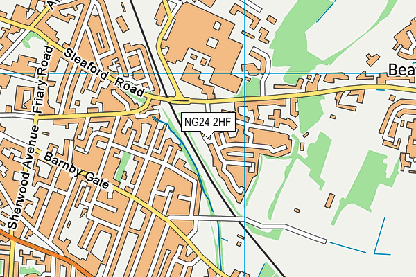 NG24 2HF map - OS VectorMap District (Ordnance Survey)