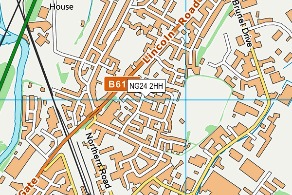 NG24 2HH map - OS VectorMap District (Ordnance Survey)