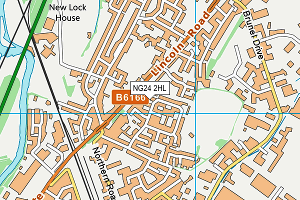 NG24 2HL map - OS VectorMap District (Ordnance Survey)