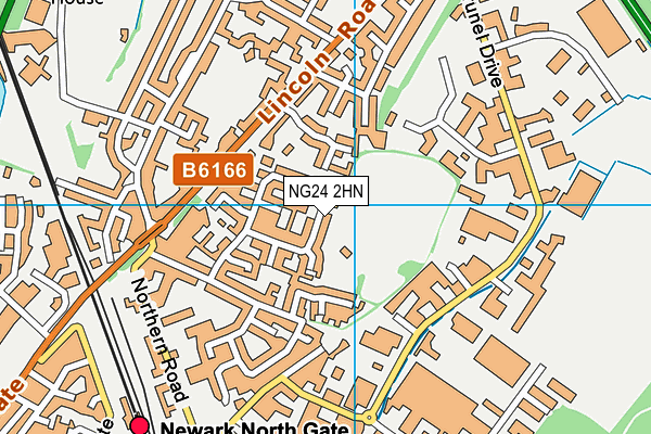 Lincoln Road Sports Facility map (NG24 2HN) - OS VectorMap District (Ordnance Survey)