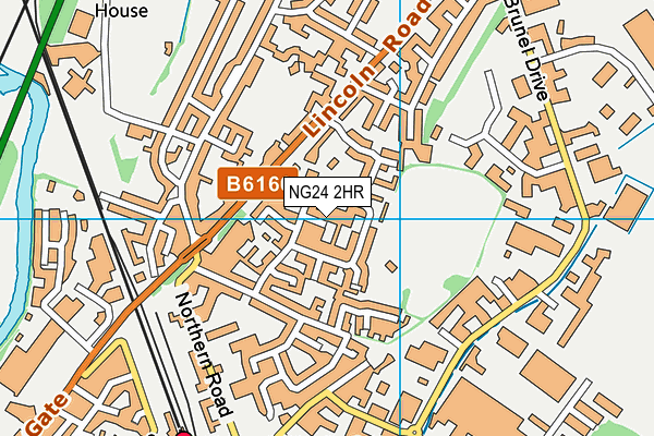 NG24 2HR map - OS VectorMap District (Ordnance Survey)