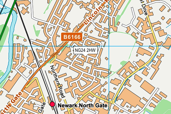 NG24 2HW map - OS VectorMap District (Ordnance Survey)