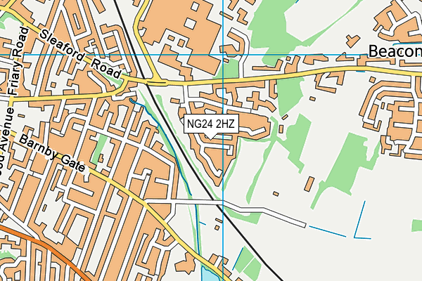 NG24 2HZ map - OS VectorMap District (Ordnance Survey)