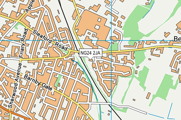 NG24 2JA map - OS VectorMap District (Ordnance Survey)