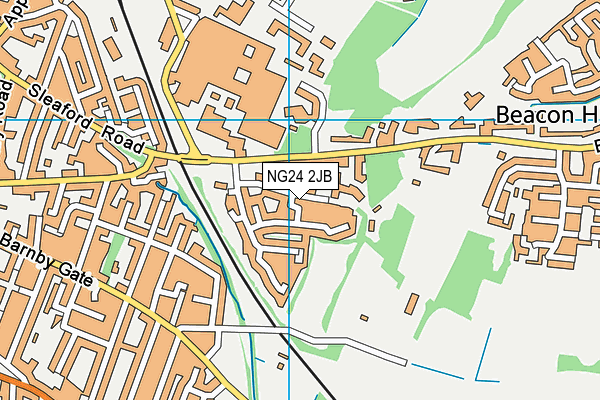 NG24 2JB map - OS VectorMap District (Ordnance Survey)