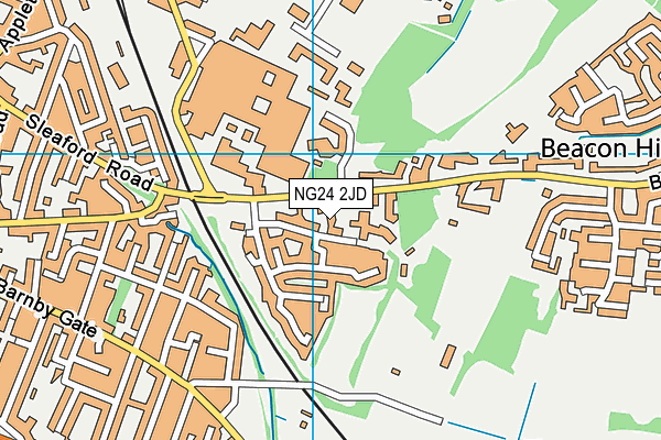 NG24 2JD map - OS VectorMap District (Ordnance Survey)