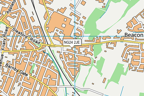 NG24 2JE map - OS VectorMap District (Ordnance Survey)