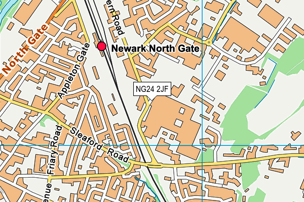 NG24 2JF map - OS VectorMap District (Ordnance Survey)