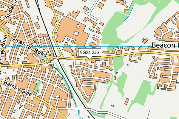 NG24 2JG map - OS VectorMap District (Ordnance Survey)