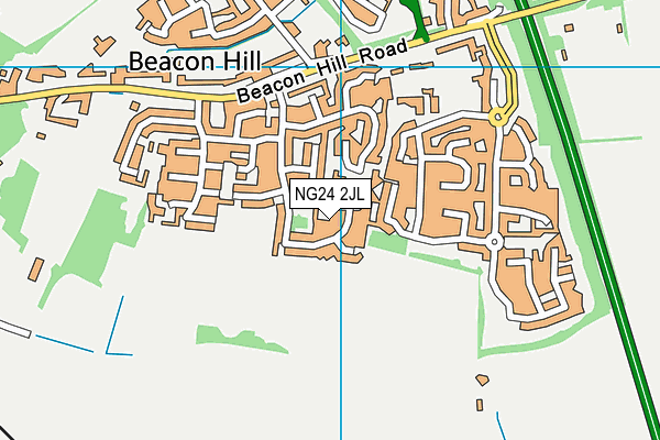 NG24 2JL map - OS VectorMap District (Ordnance Survey)