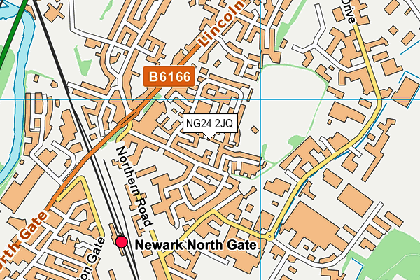 NG24 2JQ map - OS VectorMap District (Ordnance Survey)