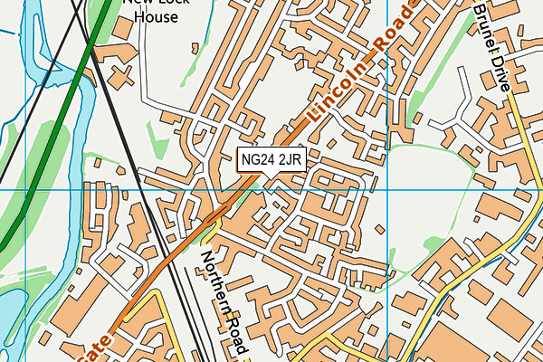 NG24 2JR map - OS VectorMap District (Ordnance Survey)