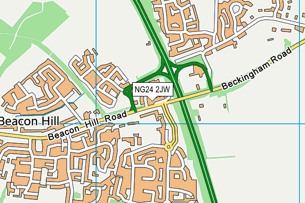 NG24 2JW map - OS VectorMap District (Ordnance Survey)