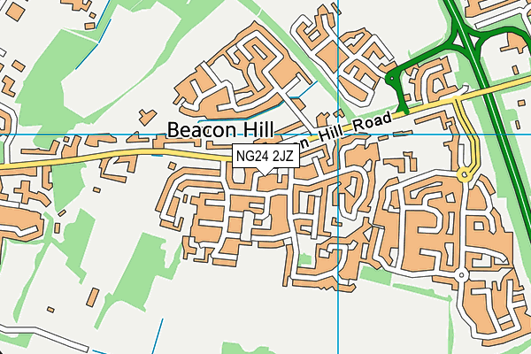NG24 2JZ map - OS VectorMap District (Ordnance Survey)