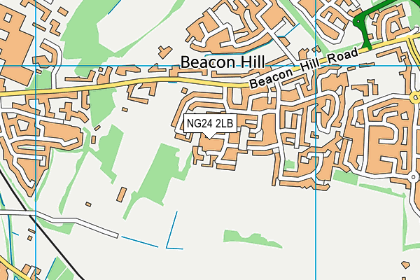 NG24 2LB map - OS VectorMap District (Ordnance Survey)