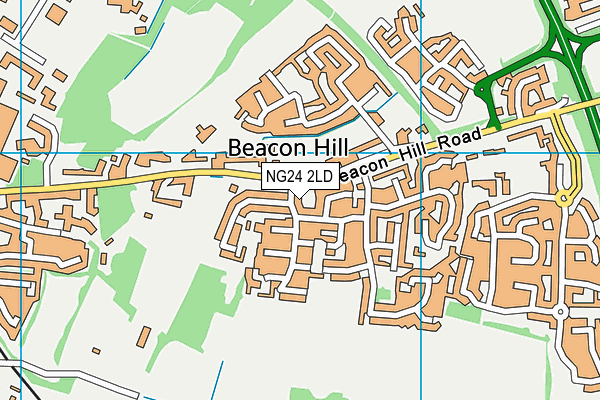 NG24 2LD map - OS VectorMap District (Ordnance Survey)