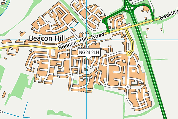 NG24 2LH map - OS VectorMap District (Ordnance Survey)