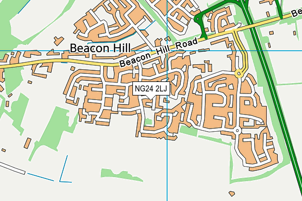 NG24 2LJ map - OS VectorMap District (Ordnance Survey)