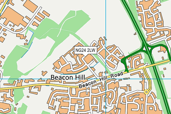 NG24 2LW map - OS VectorMap District (Ordnance Survey)