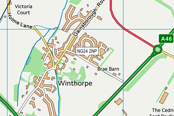 NG24 2NP map - OS VectorMap District (Ordnance Survey)