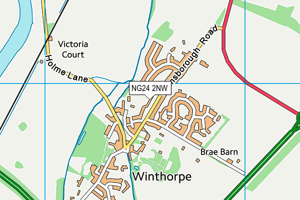 NG24 2NW map - OS VectorMap District (Ordnance Survey)