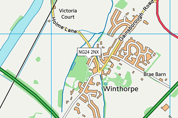 NG24 2NX map - OS VectorMap District (Ordnance Survey)