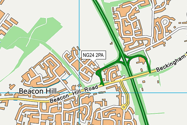 NG24 2PA map - OS VectorMap District (Ordnance Survey)