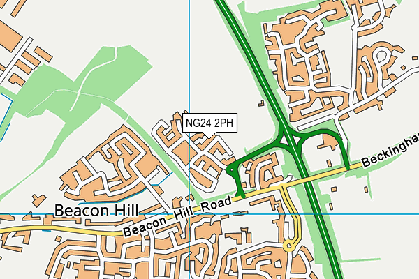 NG24 2PH map - OS VectorMap District (Ordnance Survey)