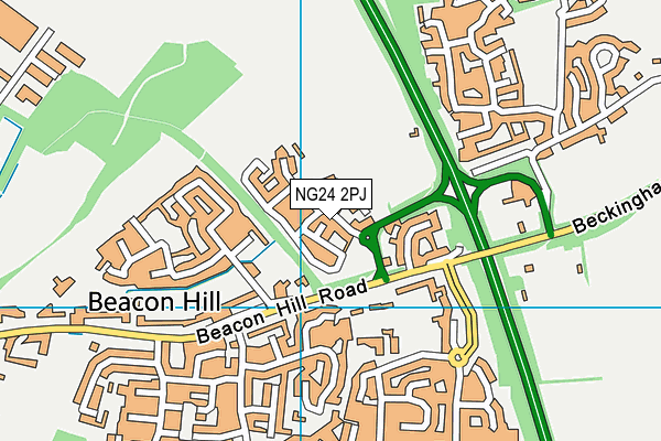 NG24 2PJ map - OS VectorMap District (Ordnance Survey)