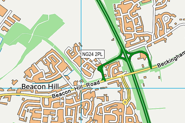 NG24 2PL map - OS VectorMap District (Ordnance Survey)